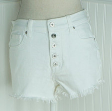 NWT Celebrity Pink Shorts 11/30 The Brat Hi-Rise Stretch Button Fly Shorts White