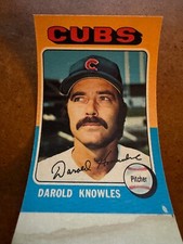 1975 Topps Baseball Blank Back Card Chicago Cubs Darold Knowles