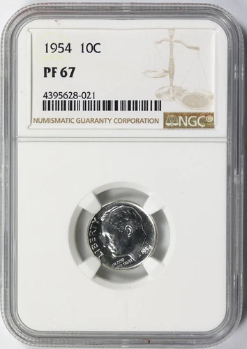 1954 Proof 10c Roosevelt Dime NGC PF67