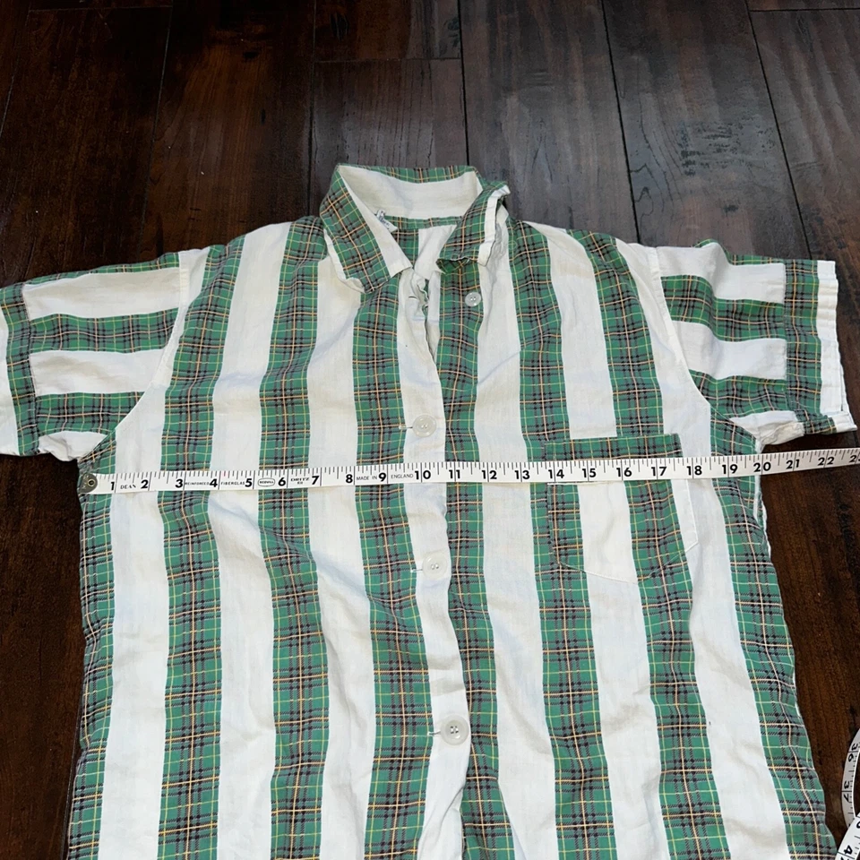 Pijama par calça top algodão verde vintage anos 50 e 60 Tommies sanforizado roupa de dormir - Imagem 4 de 4