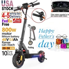 Electric Scooter Adult 800W Motor 48V/12.5AH 28mph 10" Off Road Tires Fast Speed