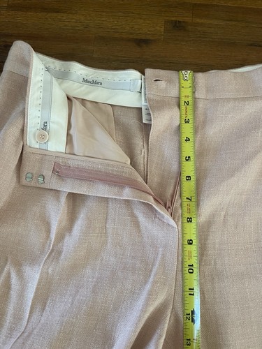 Max Mara Pants Linen Blend Pale Pink Trouser Women's Size 10 32.5” X 29 READ - Picture 14 of 23