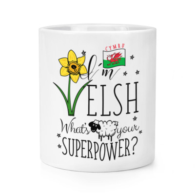 „I‘m Welsh And Proud“ Make-up-Pinsel-Topf Aus Keramik - Ca. 9 Cm Hoch, Einseitig Bedruckt