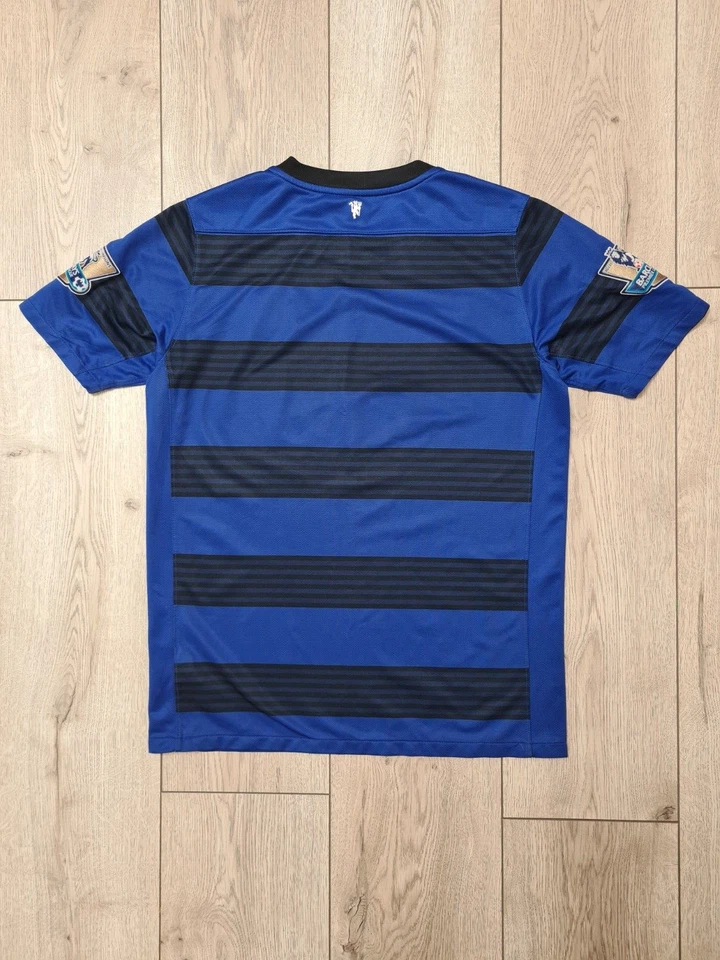 CAMISETA DE FUTBOL MANCHESTER UNITED 2011 2012 VISITANTE CAMISETA DE FUTBOL AZUL NIÑOS sXL NIKE Foto 2 de 4