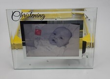 CHRISTENING GLASS FRAME FOR BOY HOLDS 4X6 FRAME RUSS 
