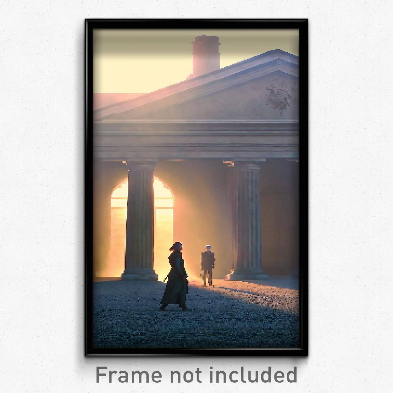 8-Bit Psychedelic Pixel Art Poster - Important Demesne Video Game Print