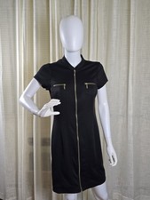 Womens Guess black zip up dress size LARGE 