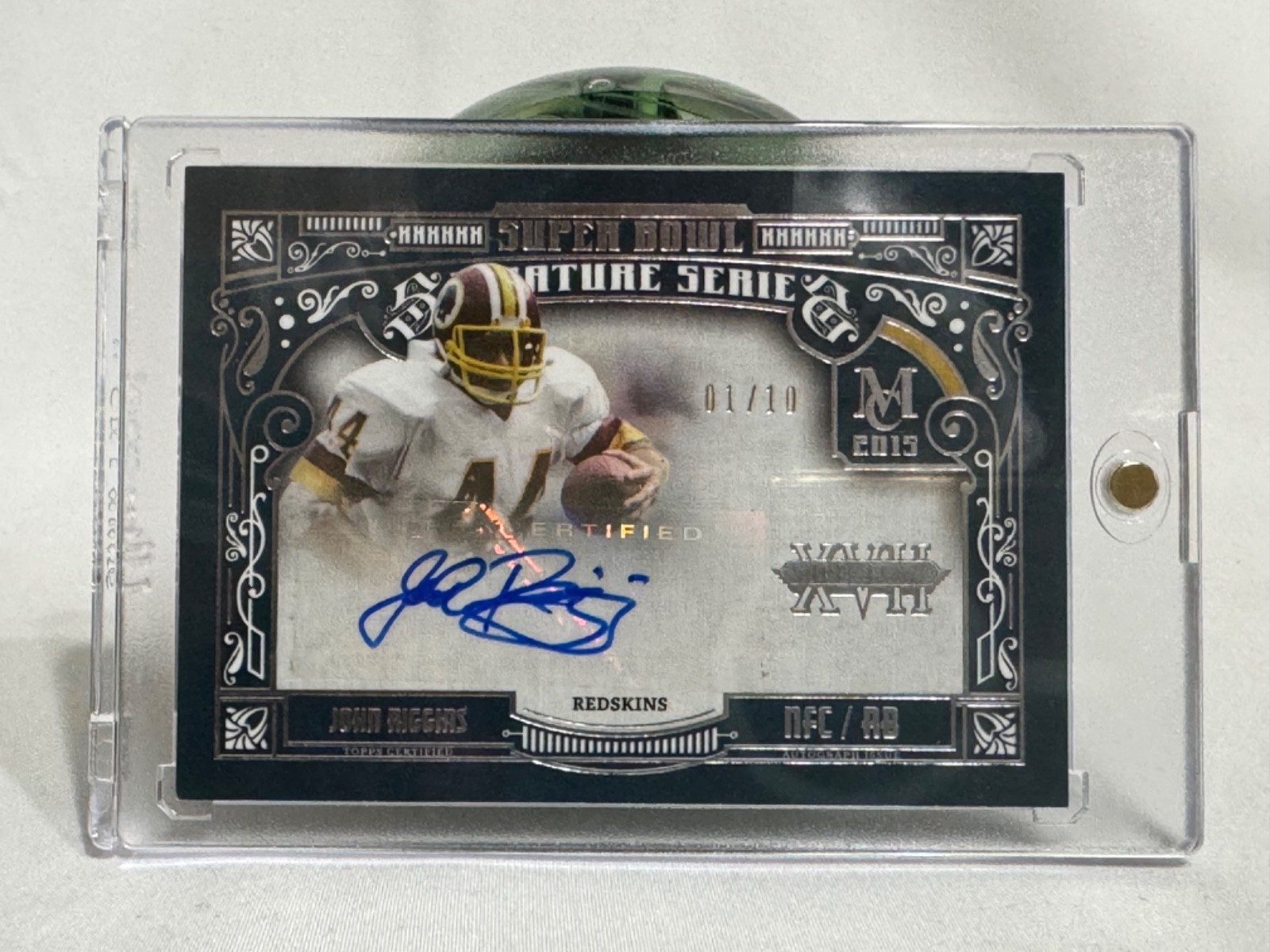 John Riggins 2015 Topps Super Bowl XVII ( 1/10 ) Signature Series Autograph