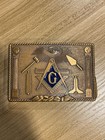 VTG FREEMASONS MASONIC BRONZE Belt Buckle 1978 Harry Klitzner Co Providence — photo 1
