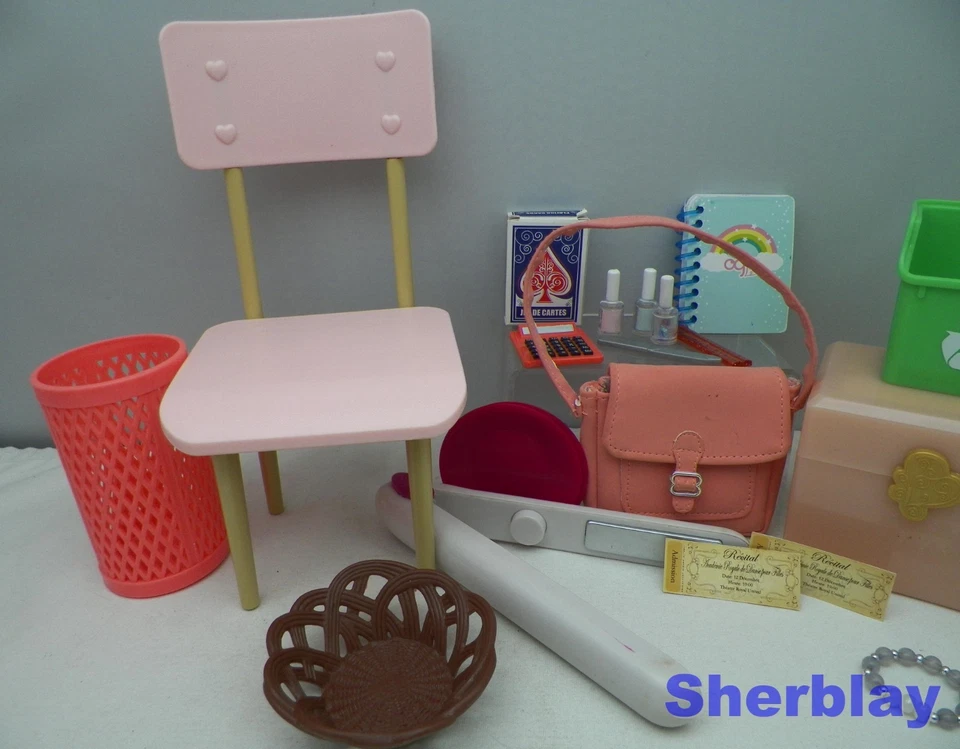 Nuestra Generación Battat Para Muñeca 18" Accesorios Lote Silla Monedero Estuche Joyería ++ Foto 3 de 4