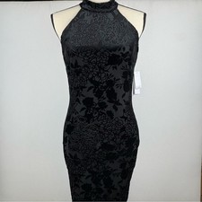 NWT Guess Chela Burnout Velvet Halter Low Back Dress