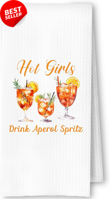 Aperol Spritz Kitchen Towel Cocktail Lover Gift Bar Cart Decor 16x24 Inch