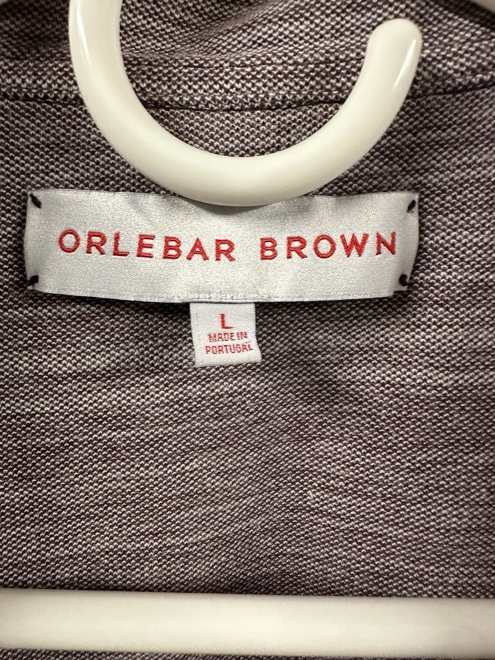 Camiseta Polo Hombre Orlebar Marrón Granate Cuello Abierto Talla L Hecha en Portugal Foto 2 de 4