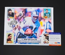 Cliff Branch Autographed 8x10 Inscribed 
