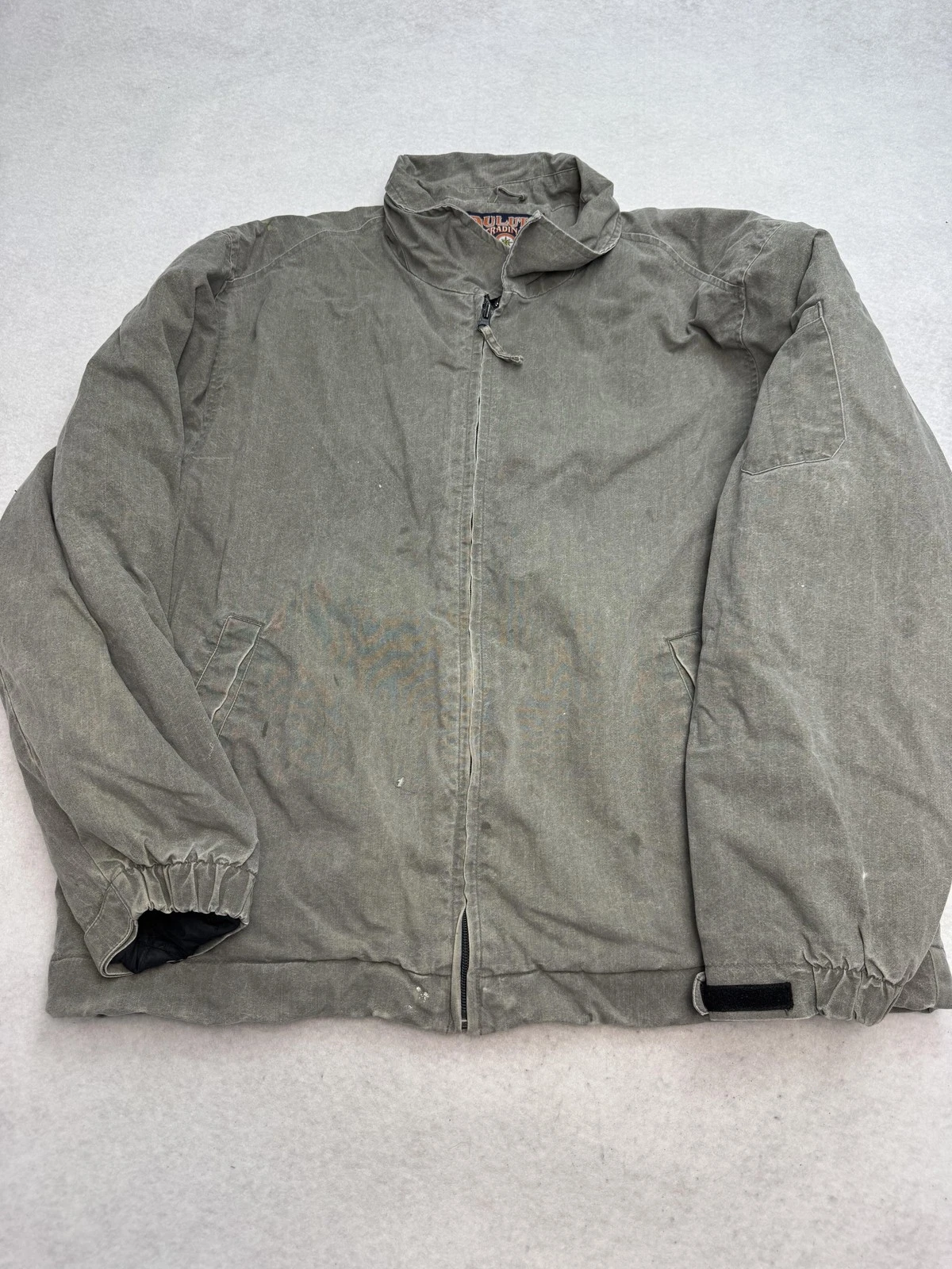 Duluth Trading Co Jacket Mens Large Gray Nylon Quilted Lined Workwear Coat