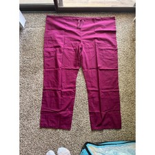 Cherokee Workwear Scrub Set 3XL Wine Burgundy V-Neck Top Drawstring Cargo Pants