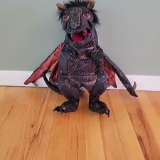 Folkmanis Black Dragon Hand Puppet Full Body Extendable Wings Large
