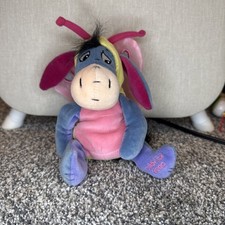 Disney Store Eeyore 2000 Easter Butterfly Mini Bean Bag Plush 8  Winnie The Pooh