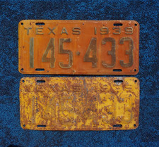 1939 Texas License Plate Plates PAIR / SET