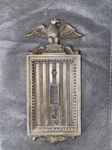 Vintage 1970's Brass Eagle National Lock  Light Switch Plate Cover