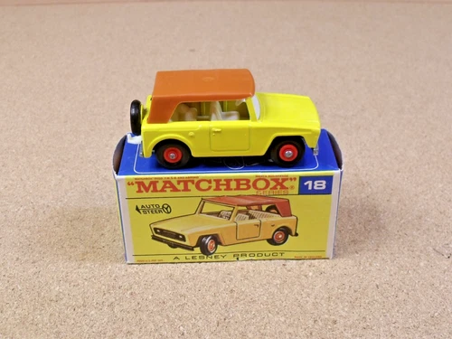 OLD VINTAGE LESNEY MATCHBOX # 18 FIELD CAR ORIGINAL BOX