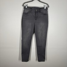 Chicos Women Sz 1R US 8R Gray Denim So Slimming Girlfriend Slim Leg Ankle Jeans