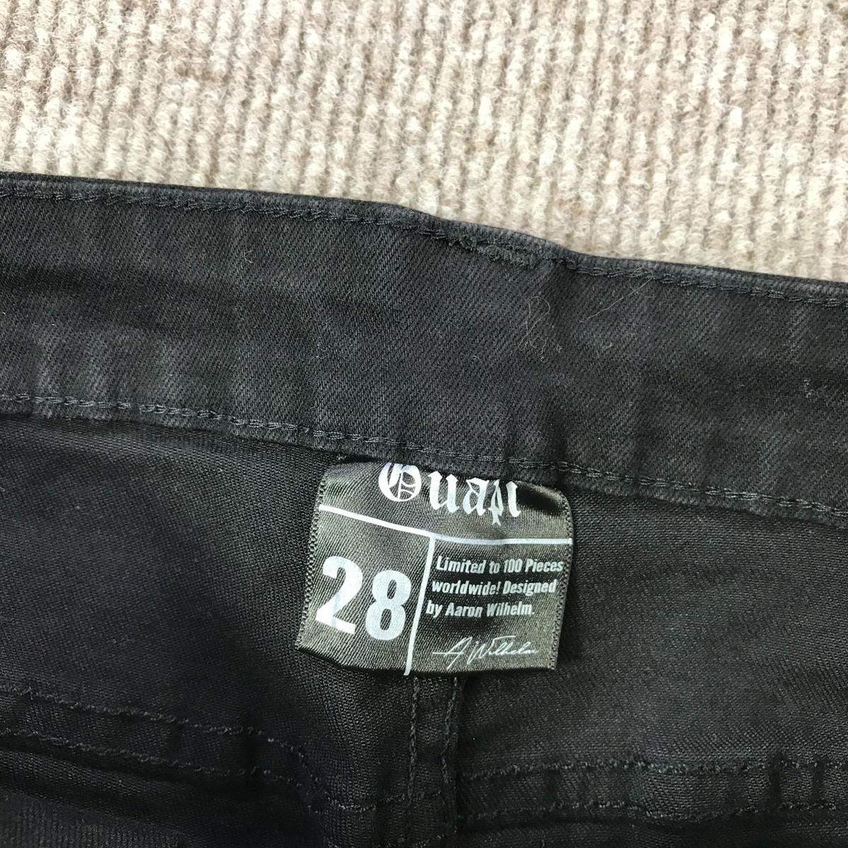 Guapi Jeans Mens 28 Black Crystal Skeleton Pants Limited Edition