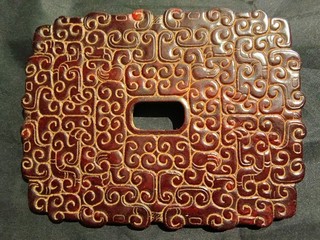 5.1 Inches Fine Chinese Old Jade Hand Carved Ritual 2Faces Plaque QQ054