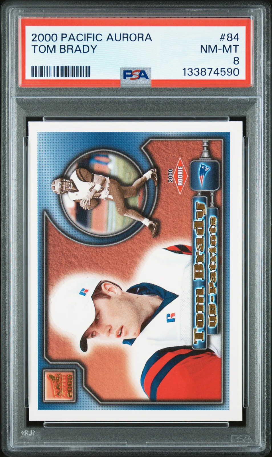 2000 Pacific Aurora Tom Brady #84 PSA 8 Rookie RC New England Patriots