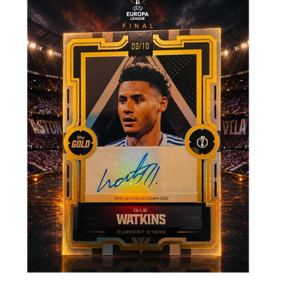 Topps GOLD 25/26 Ollie Watkins Aston Villa Autogramm Gold Current Stars 09/10