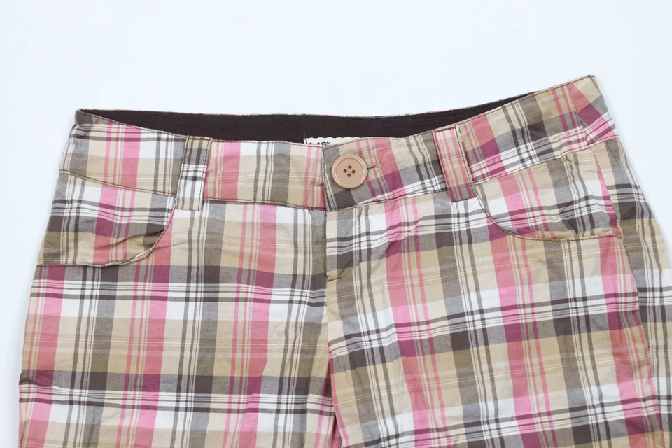 Pantalones Cortos Elastizados A Cuadros Vintage Años 90 Y2K Forever 21 Para Mujer Medianos Desteñidos EE. UU. Foto 2 de 4
