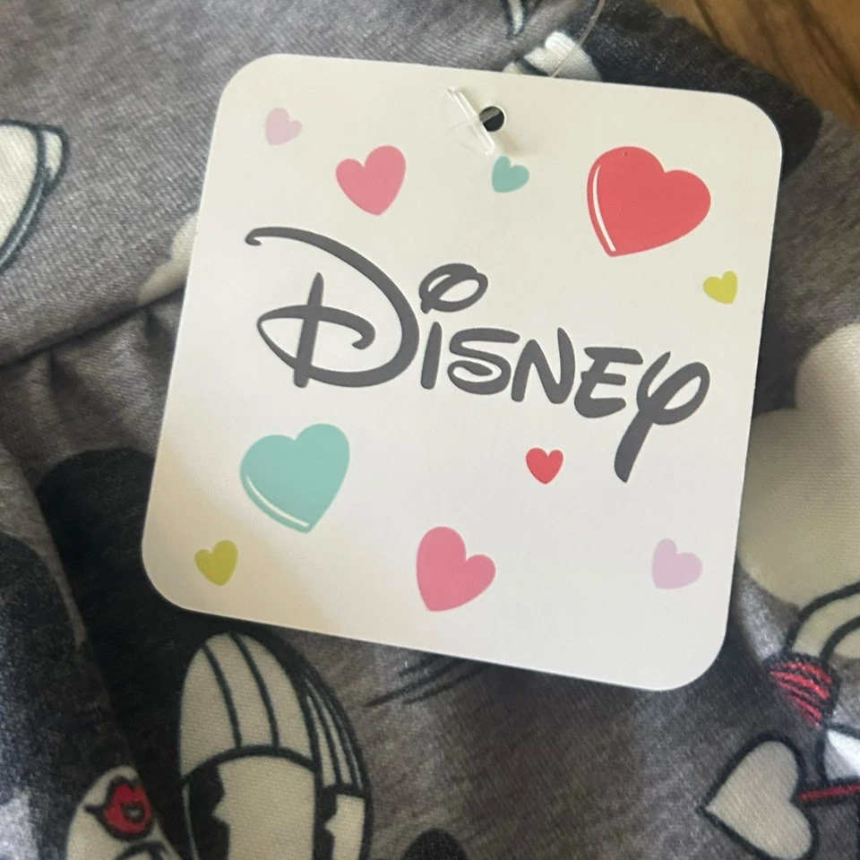 Disney Mickey Mouse Cupid Gray Long Sleeve Dress - Hearts & Clouds Print - Image 3 of 4