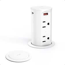 Pop Up Outlet for Countertop 2.5-Inch,Recessed Power Strip,20W USB C,4 Outlet...