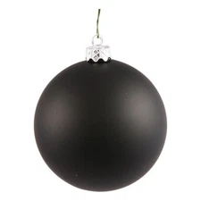 Vickerman 4" Plastic Ball Ornaments in Matte Black (Set of 6)