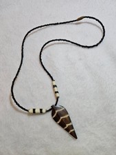 handmade spear head cow bone necklace african kenyan tribal