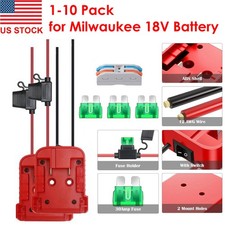 1-10 Packs Power Wheel Adapter for Milwaukee 18V Battery Adapter w/ Switch Fuses