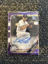 2019 Bowman Draft Chrome Draft Pick Auto Ethan Small Purple Refractor Ref /250