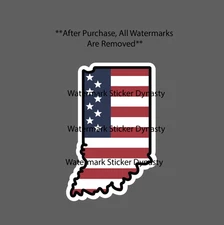 Indiana Sticker Waterproof Decal USA Flag American United States Home Gift NEW