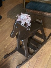 Vintage Wooden Rocking Horse Toy Handmade Solid Wood Great Condition