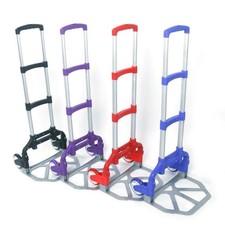 4 Colors Aluminium Luggage Cart Folding Dolly Push Truck w/ Telescoping Handle