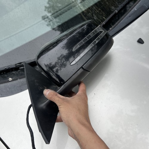 16-19 MERCEDES CLA250 Door Mirror Left driver 2 plugs 16 wires blind spot Black - Picture 11 of 14