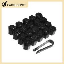 20 Pcs Wheel Lug Nut Cap Covers 21mm Bling Faux Crystal Wheel Bolt Caps Black 20 Pcs Wheel Lug Nut Cap Covers 21mm Bling Faux Crystal Wheel Bolt Caps Black