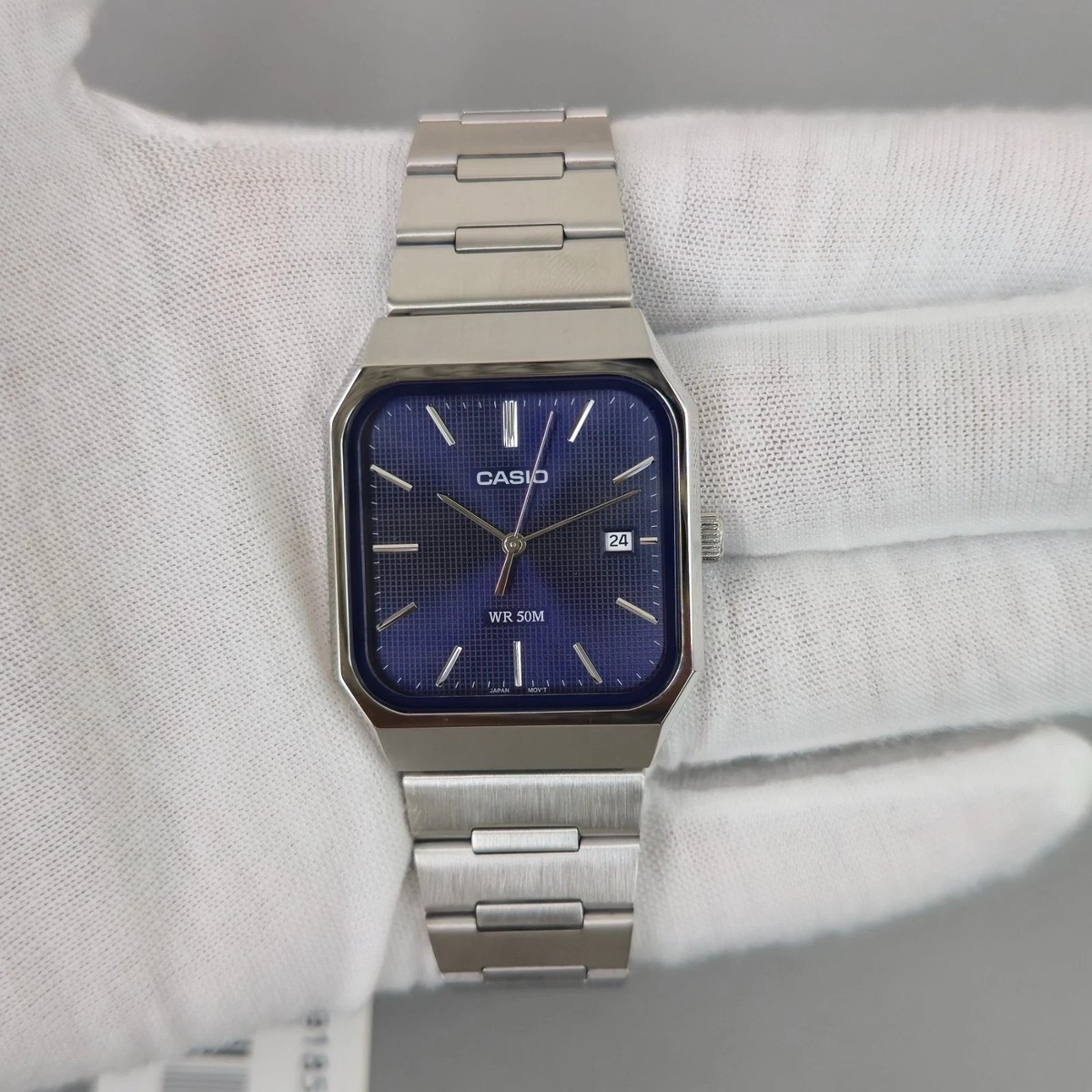 Casio MTP-B185D-2A1 Blue Dial Stainless Steel Men's Watch w/ Box