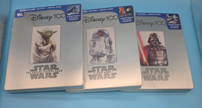Disney 100 STAR WARS New Hope / Empire Strikes Back / Return of Jedi 3 Steelbook