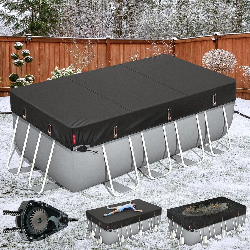 Winter-Ready 8x16 Ft Pool Cover - Durable, Insulated & Windproof Ratchet System - Image 3 of 4