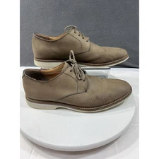 Clarks Atticus Perforated Oxford Shoes Leather Casual Men SZ 11.5 Taupe Lace Up