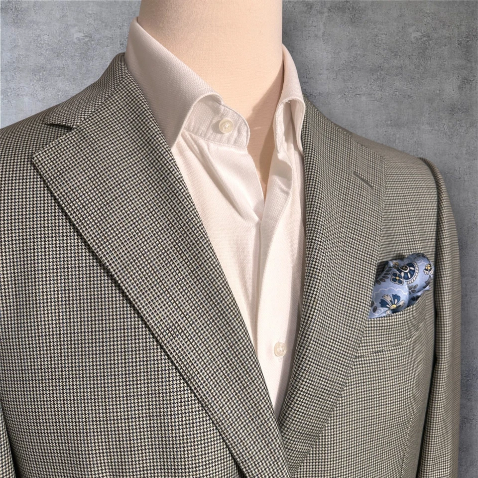 SAMUELSOHN Men’s Blazer 42R SUPER 130*S Wool Sport Coat Two Button Jacket Beige - Image 2 of 4