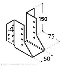 Beam Bracket Joist Hanger Type A 60X150X75X2MM Galvanised Pack of 4