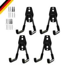 Robuste Stahl-Wandhaken 4er Set für Garage & Garten, stabil & rostfrei