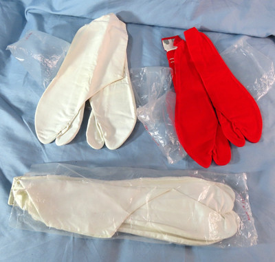 VTG NEW Yakko Japanese Kimono TABI SOCKS SLIPPERS Split Toe KOHAZE CLIPS 10-12''